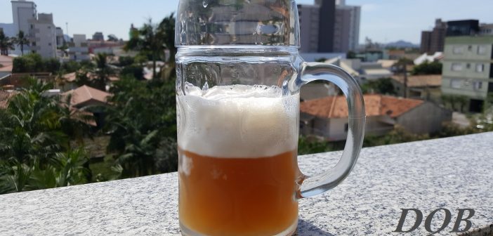 Caneco de cerveja com uma bela Pale Ale artesanal, de produção própria.